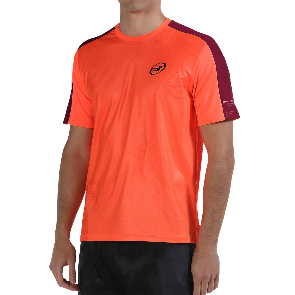 CAMISETA BULLPADEL MITAD CORAL FLUOR
