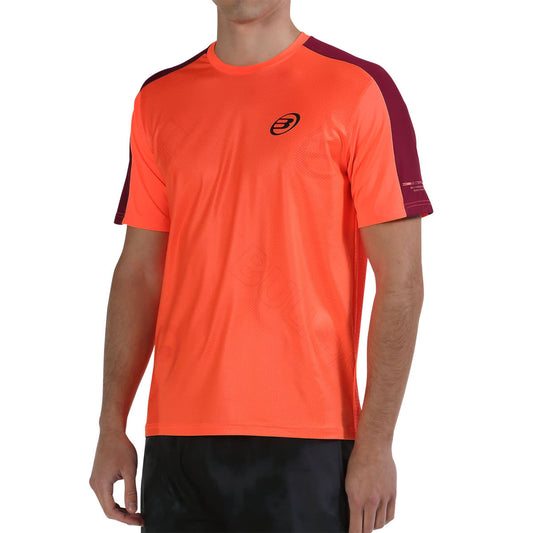 CAMISETA BULLPADEL MITAD CORAL FLUOR